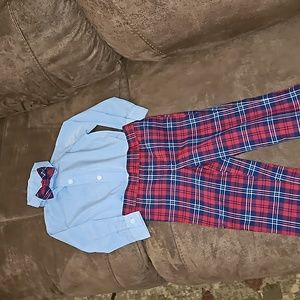 Boys Izod Dress Plaid Outfit - 12mos